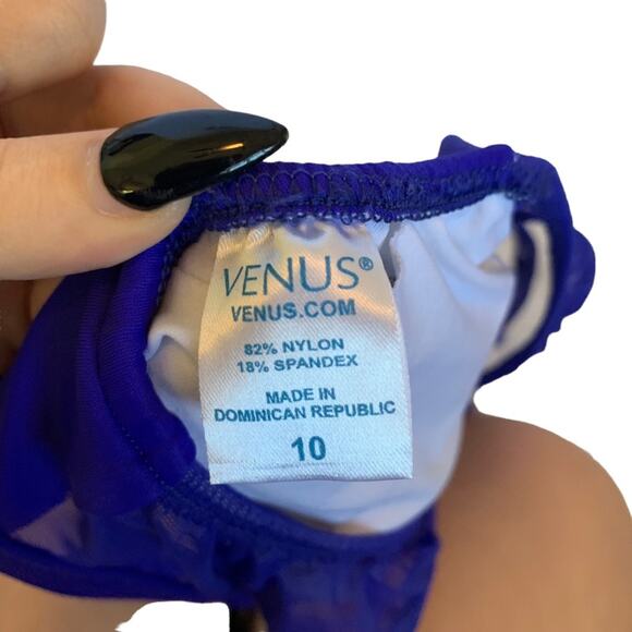 Venus mesh high neck bikini top with mesh sz 10 cerulean royal blue - Picture 7 of 11
